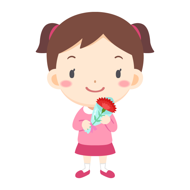 Japanese Mother's Day Girl Carnation Free PNG and Vector - PICaboo