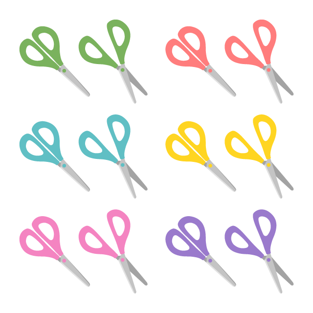 Scissors 6 Colors Free PNG and Vector - PICaboo! | Free Vector Images