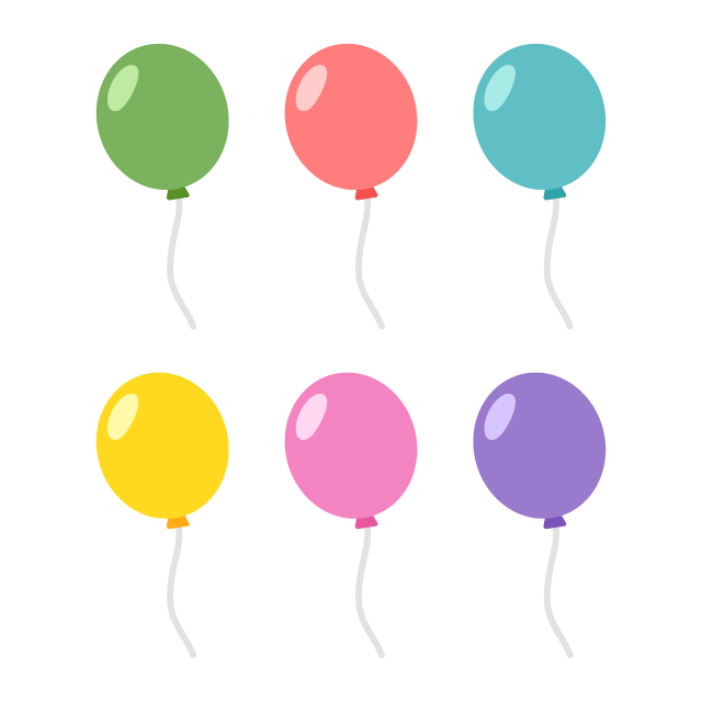 Balloon 6 Colors Free PNG and Vector - PICaboo! | Free Vector Images