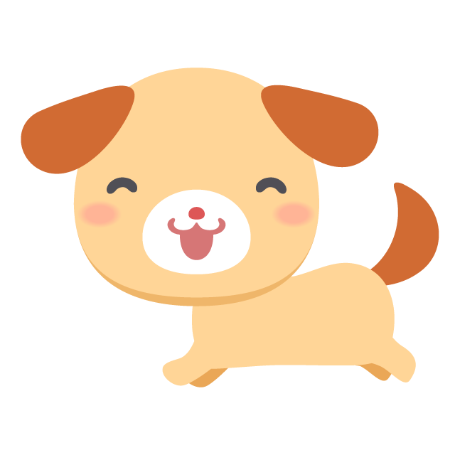 元気に走り回る茶色い子犬の無料ベクターイラスト素材 PICaboo! （ピカブー！） 無料ベクターイラスト素材
