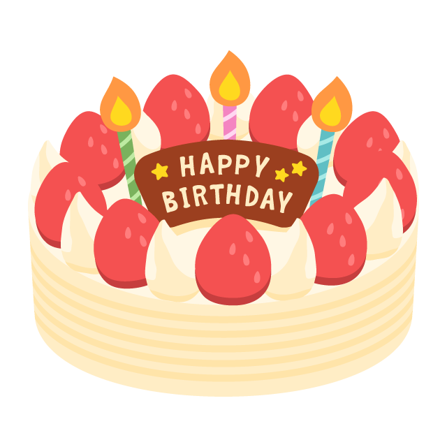 いちごと生クリームの誕生日ケーキの無料ベクターイラスト素材 Picaboo ピカブー 無料ベクターイラスト素材