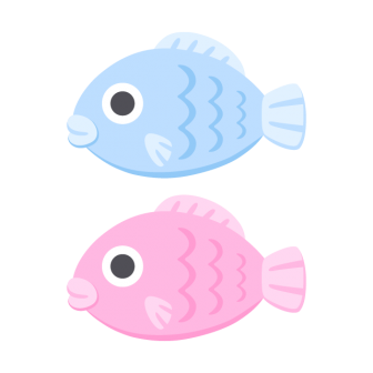 魚／2色の無料ベクターイラスト素材