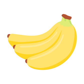 黄色いバナナ（1房）の無料ベクターイラスト素材