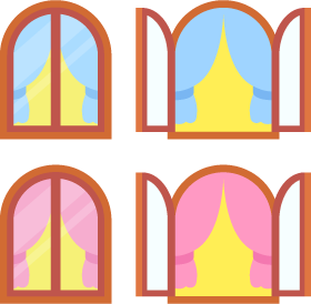 Curtains Window 2 Colors Free PNG and Vector