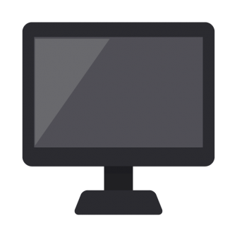 デスクトップPC（黒）の無料ベクターイラスト素材