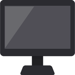 デスクトップPC（黒）の無料ベクターイラスト素材
