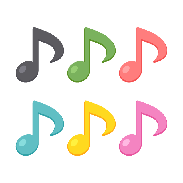 8分音符 6色の無料ベクターイラスト素材 Picaboo ピカブー 無料ベクターイラスト素材