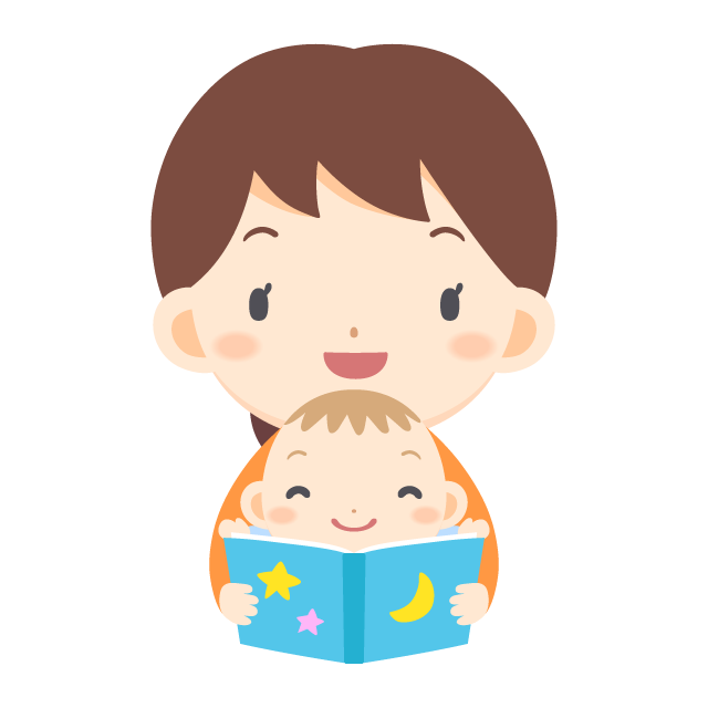 赤ちゃんに絵本を読む女性の無料ベクターイラスト素材 Picaboo ピカブー 無料ベクターイラスト素材