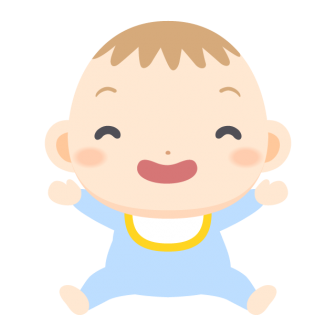 笑顔で万歳をする赤ちゃんの無料ベクターイラスト素材