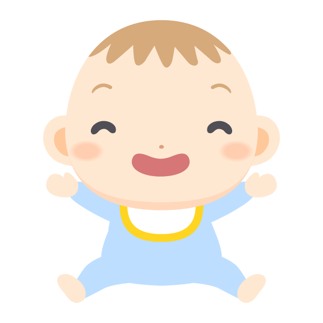 笑顔で万歳をする赤ちゃんの無料ベクターイラスト素材 Picaboo ピカブー 無料ベクターイラスト素材