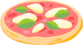 ピザ マルゲリータの無料ベクターイラスト素材