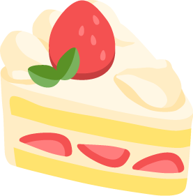 いちごの生クリームケーキの無料ベクターイラスト素材
