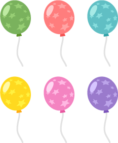 Star Design Balloon 6 Colors Free PNG and Vector