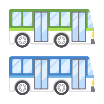 路線バス／2色の無料ベクターイラスト素材