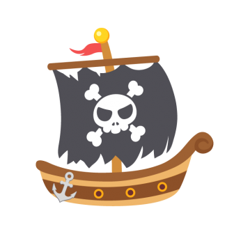 海賊船の無料ベクターイラスト素材