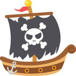 海賊船の無料ベクターイラスト素材