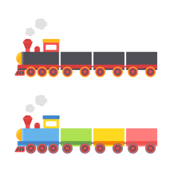 機関車・汽車・SL／2色の無料ベクターイラスト素材