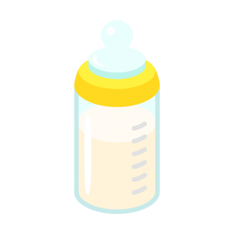 哺乳瓶に入ったミルクの無料ベクターイラスト素材