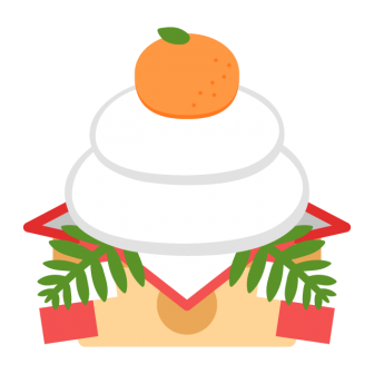 お正月に飾る鏡餅の無料ベクターイラスト素材