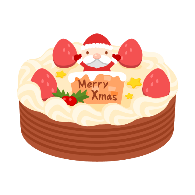 いちごとチョコのクリスマスケーキの無料ベクターイラスト素材 Picaboo ピカブー 無料ベクターイラスト素材