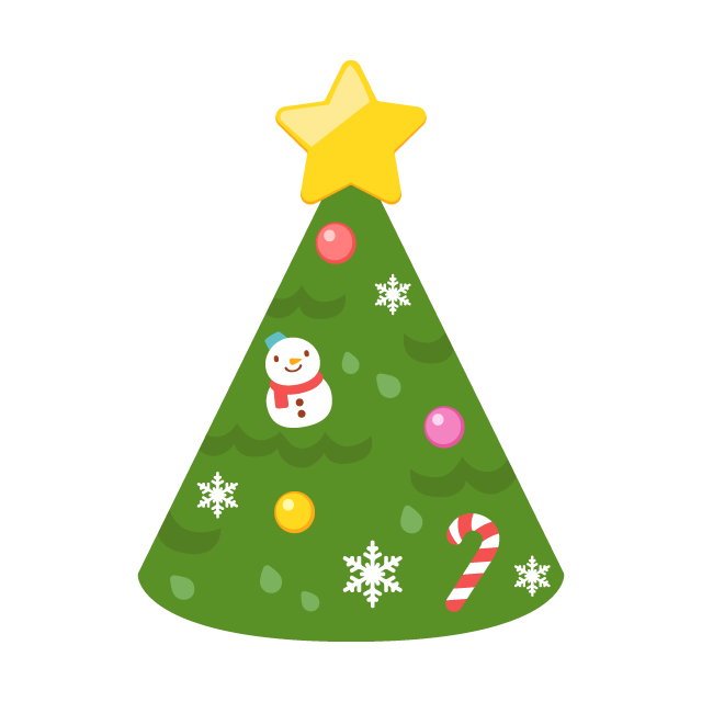 クリスマスツリーの三角帽子の無料ベクターイラスト素材
