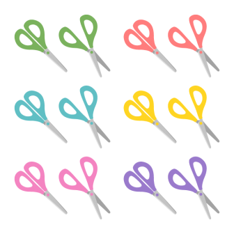Scissors 6 Colors Free PNG and Vector