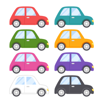 Cars 8 Colors Free PNG and Vector