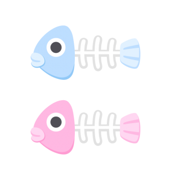魚の骨／2色の無料ベクターイラスト素材
