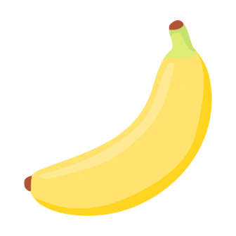 黄色いバナナ（1本）の無料ベクターイラスト素材