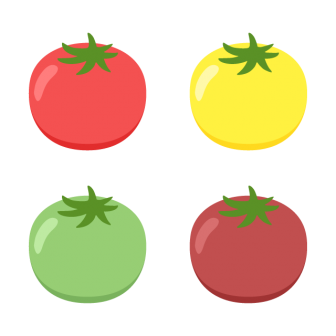 プチトマト／4色の無料ベクターイラスト素材