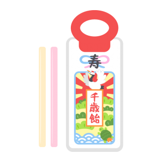 七五三のお祝いでもらえる千歳飴の無料ベクターイラスト素材