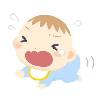 泣きながらはいはいで逃げる赤ちゃんの無料ベクターイラスト素材
