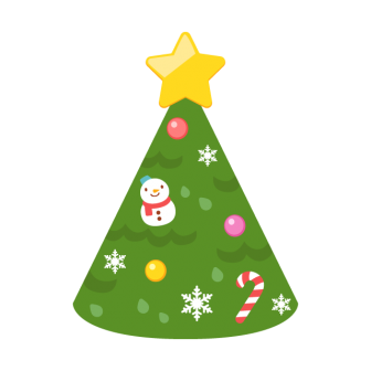 クリスマスツリーの三角帽子の無料ベクターイラスト素材